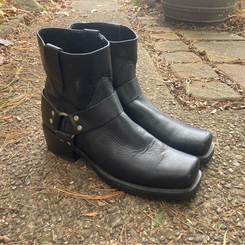 Men's Durango Black Leather Hsrness Boots DB710 Sz 9.5D 7” Shaft - Picture 3 of 11